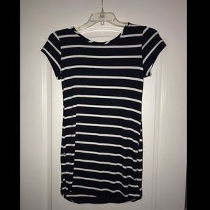 Striped blue and white T shirt dress